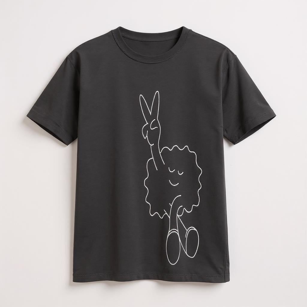 Premium Bio-Baumwolle T-Shirt - Minimalist Mountain